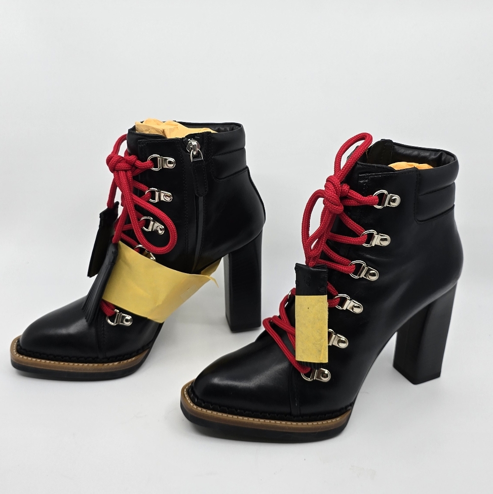 Tods Leather Block Heel Booties - 36 - Picture 7 of 16